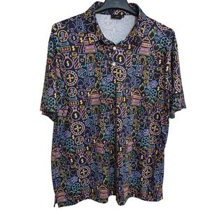 Sunday Swagger Polo Shirt Mens 2XL Casino Vegas Gamblers Golf All over Print